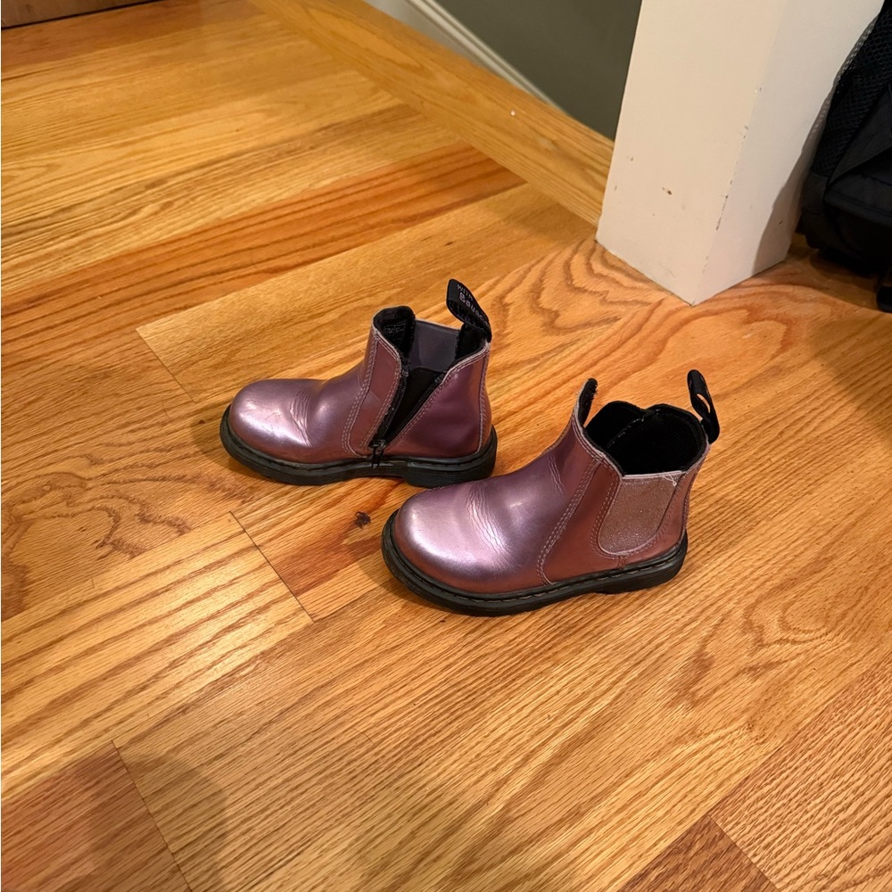 dr marten Chelsea shiny pink boots size 9